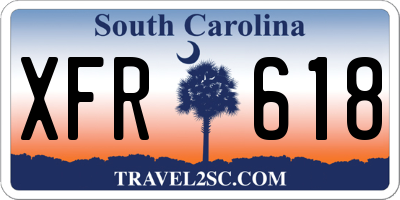SC license plate XFR618
