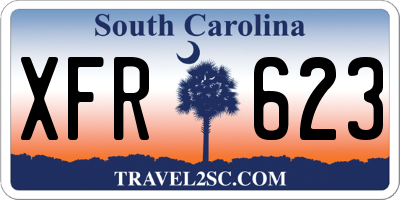 SC license plate XFR623