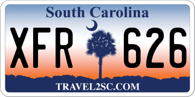 SC license plate XFR626
