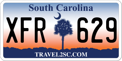 SC license plate XFR629