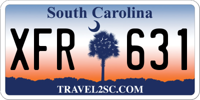 SC license plate XFR631