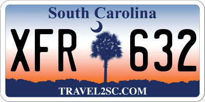 SC license plate XFR632