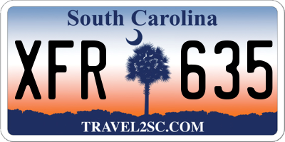 SC license plate XFR635