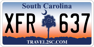 SC license plate XFR637