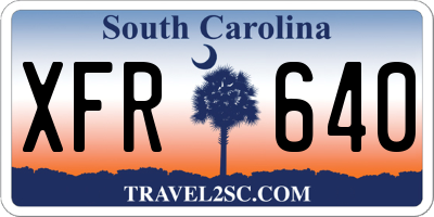SC license plate XFR640