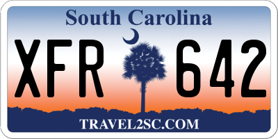SC license plate XFR642