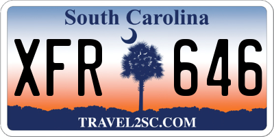 SC license plate XFR646