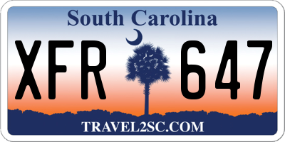 SC license plate XFR647