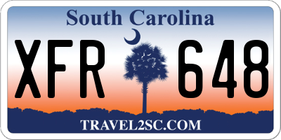 SC license plate XFR648
