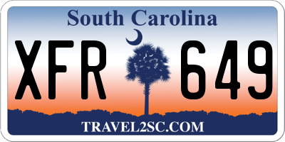 SC license plate XFR649