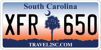 SC license plate XFR650