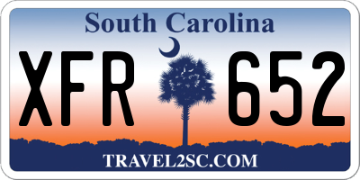 SC license plate XFR652