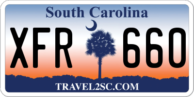 SC license plate XFR660