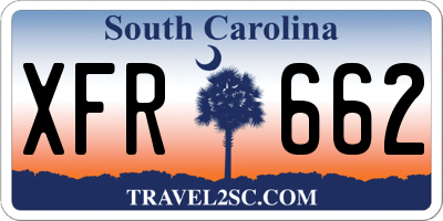SC license plate XFR662