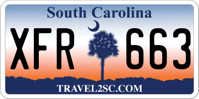 SC license plate XFR663
