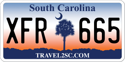 SC license plate XFR665