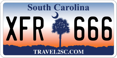 SC license plate XFR666