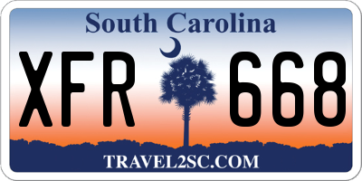 SC license plate XFR668