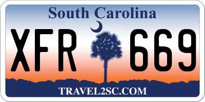 SC license plate XFR669