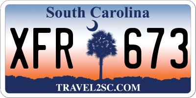 SC license plate XFR673