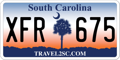 SC license plate XFR675