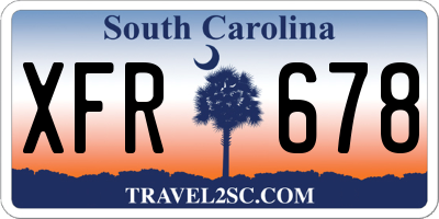SC license plate XFR678