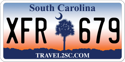 SC license plate XFR679