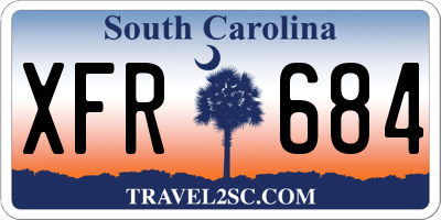SC license plate XFR684