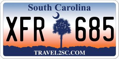 SC license plate XFR685