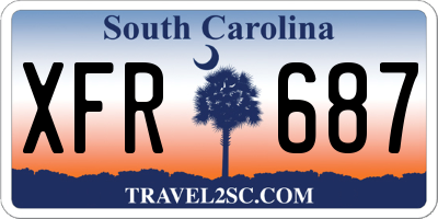 SC license plate XFR687