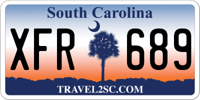 SC license plate XFR689