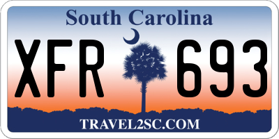 SC license plate XFR693