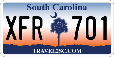 SC license plate XFR701