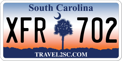 SC license plate XFR702