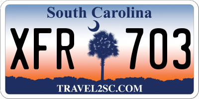 SC license plate XFR703