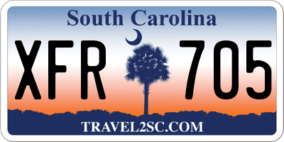 SC license plate XFR705