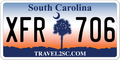 SC license plate XFR706
