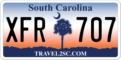 SC license plate XFR707