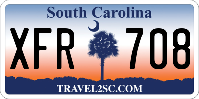 SC license plate XFR708