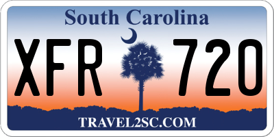 SC license plate XFR720
