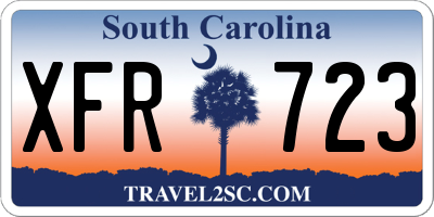 SC license plate XFR723