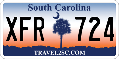 SC license plate XFR724