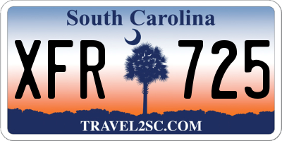 SC license plate XFR725