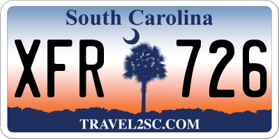 SC license plate XFR726