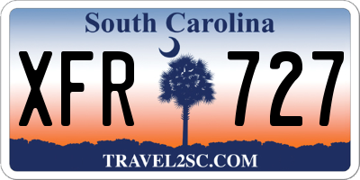 SC license plate XFR727