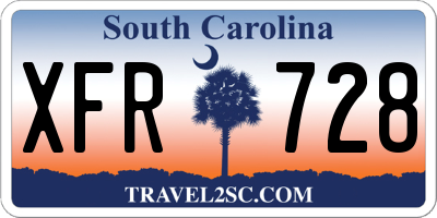 SC license plate XFR728