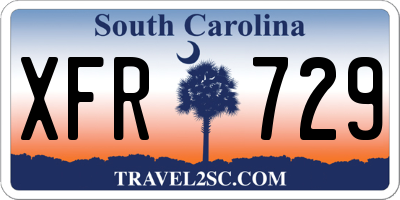SC license plate XFR729