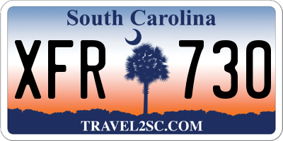 SC license plate XFR730