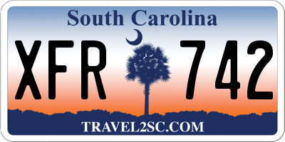 SC license plate XFR742