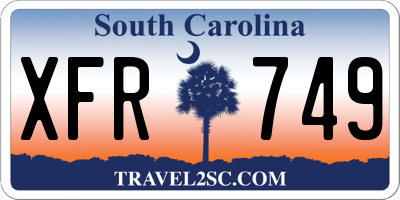 SC license plate XFR749